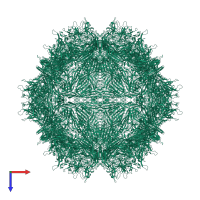 Capsid protein in PDB entry 6u20, assembly 1, top view.