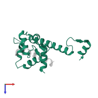 Calmodulin-1 in PDB entry 6u39, assembly 5, top view.