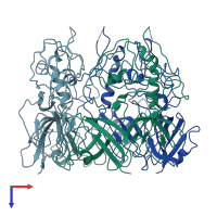 PDB entry 6u5h coloured by chain, top view.