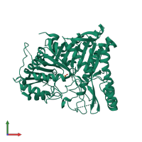 PDB entry 6u8z coloured by chain, front view.