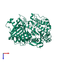 PDB entry 6u8z coloured by chain, top view.