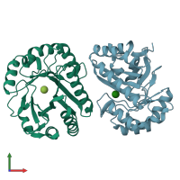 PDB entry 6uaz coloured by chain, front view.