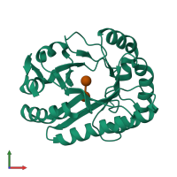 PDB entry 6ub0 coloured by chain, front view.