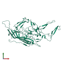 PDB entry 6ubm coloured by chain, front view.