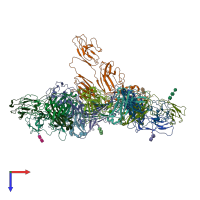 PDB entry 6uea coloured by chain, top view.