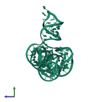 PDB entry 6ues coloured by chain, side view.