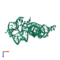 PDB entry 6ues coloured by chain, top view.