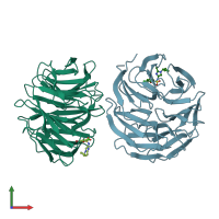 PDB entry 6uj4 coloured by chain, front view.