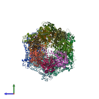 PDB entry 6uqo coloured by chain, side view.