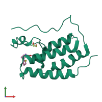 PDB entry 6uwx coloured by chain, front view.