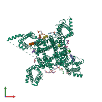 PDB entry 6uz3 coloured by chain, front view.