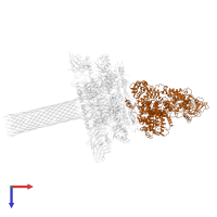 Calmodulin-sensitive adenylate cyclase in PDB entry 6uzd, assembly 1, top view.