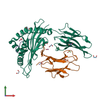 PDB entry 6uzs coloured by chain, front view.