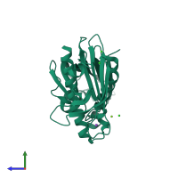PDB entry 6v04 coloured by chain, side view.