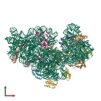 PDB entry 6v3e coloured by chain, front view.