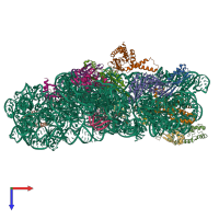 PDB entry 6v3e coloured by chain, top view.