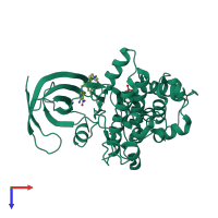 PDB entry 6v6l coloured by chain, top view.