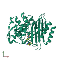 PDB entry 6v83 coloured by chain, front view.