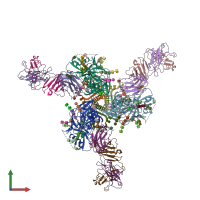 PDB entry 6v8x coloured by chain, front view.
