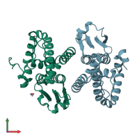 PDB entry 6v91 coloured by chain, front view.