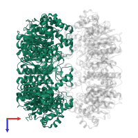 ATP-dependent Clp protease proteolytic subunit 2 in PDB entry 6vgk, assembly 1, top view.