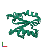 PDB entry 6vk2 coloured by chain, ensemble of 20 models, front view.