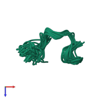 PDB entry 6vlj coloured by chain, ensemble of 20 models, top view.
