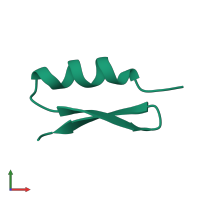 Potassium channel toxin alpha-KTx 5.4 in PDB entry 6vnz, assembly 1, front view.