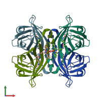 PDB entry 6vp3 coloured by chain, front view.