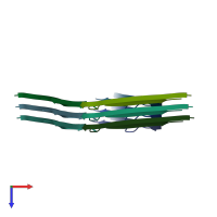 PDB entry 6vps coloured by chain, top view.