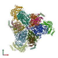 PDB entry 6vqa coloured by chain, front view.