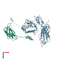 PDB entry 6vwh coloured by chain, top view.