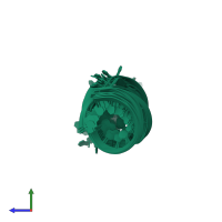 PDB entry 6w3m coloured by chain, ensemble of 10 models, side view.