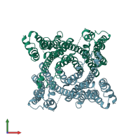 PDB entry 6w8n coloured by chain, front view.