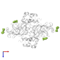 2-(N-MORPHOLINO)-ETHANESULFONIC ACID in PDB entry 6wco, assembly 1, top view.