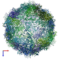 PDB entry 6wh3 coloured by chain, top view.