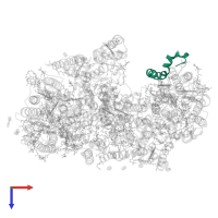 Photosystem II reaction center protein K in PDB entry 6wj6, assembly 1, top view.