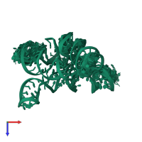 PDB entry 6wll coloured by chain, ensemble of 20 models, top view.