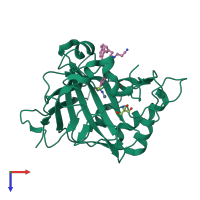 PDB entry 6wq4 coloured by chain, top view.