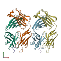 PDB entry 6wwc coloured by chain, front view.