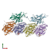 PDB entry 6wwh coloured by chain, front view.