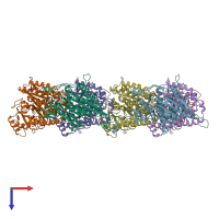 PDB entry 6wwh coloured by chain, top view.