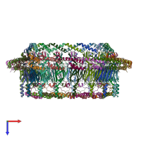 PDB entry 6x6l coloured by chain, top view.