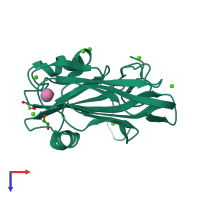 PDB entry 6x7x coloured by chain, top view.