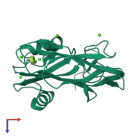 PDB entry 6xaq coloured by chain, top view.