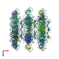 PDB entry 6xgr coloured by chain, top view.
