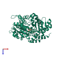 PDB entry 6xio coloured by chain, top view.