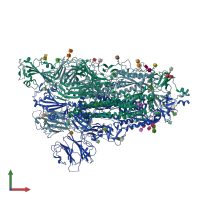 PDB entry 6xkl coloured by chain, front view.