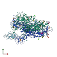 PDB entry 6xm4 coloured by chain, front view.