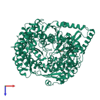 PDB entry 6xov coloured by chain, top view.